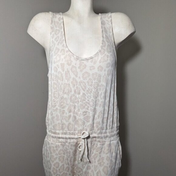Splendid Beige OLE Leopard Print Sleeveless Jumpsuit Size Large NEW - Picture 4 of 8